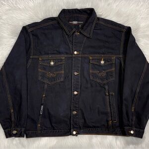 Vintage WU WEAR Dark Denim Jacket - 90s Y2K Wu Tang Clan Archive Streetwear